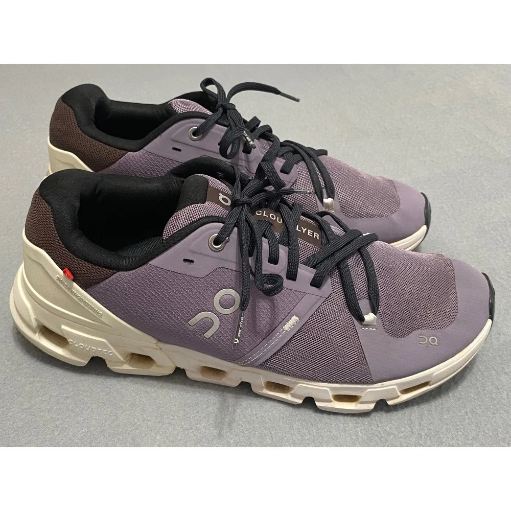 On Cloudflyer Mens 10.5‎ Running Shoes Lavender Brown Sneakers 71.98094